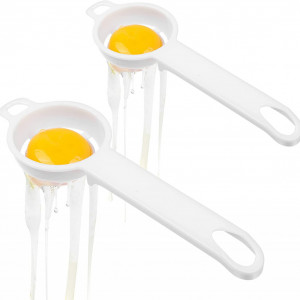 Set de 2 separatoare de oua SPIKECAM, plastic, alb, 19 cm - Img 1