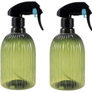 Set de 2 sticle cu pulverizator Drwosm, PET/plastic, verde/negru, 500 ml