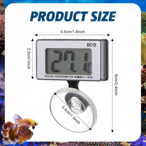 Set de 2 termometre digitale cu ventuza pentru acvariu Weewooday, plastic, alb, 4,5 x 2,5 cm 
