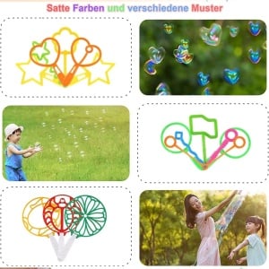 Set de 20 accesorii pentru facut baloane de sapun Sunshine Smile, plastic, multicolor