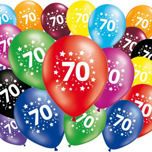 Set de 20 de baloane pentru 70 de ani Aparatoo, latex, multicolor