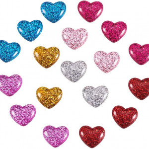 Set de 200 margele autocolante in forma de inima Airssory, rasina, multicolor, 14 x 16 mm