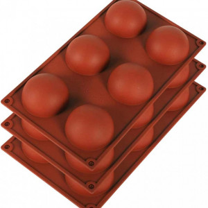 Set de 3 forme pentru dulciuri SIMUR, silicon, maro, 29 x 17 cm