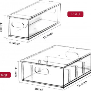 Set de 3 organizatoare pentru frigider Greentainer, plastic, transparent - Img 8