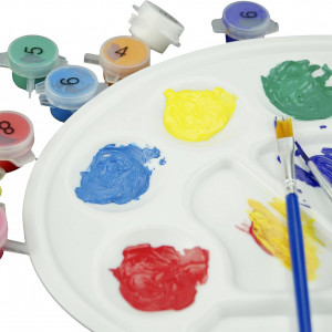Set de 3 palete de culori pentru pictura Kare &; Kind, plastic, alb, 17 x 22,5 cm 