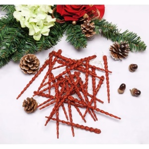 Set de 30 decoratiuni pentru Craciun AMS, rosu, plastic, 13 cm - Img 2