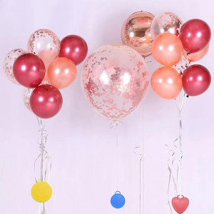 Set de 30 greutati pentru baloane cu heliu, Hyxodjy, plastic, multicolor, 6.3/5.8/5.5 cm