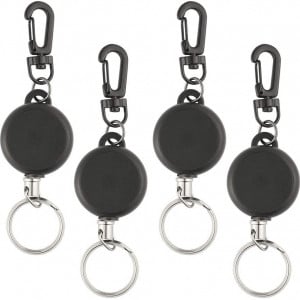 Set de 4 brelocuri pentru AirTag TUPARKA, plastic/metal, negru/argintiu, 12 cm - Img 1