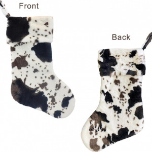 Set de 4 ciorapi pentru Craciun Duosheng & Elegant, bumbac, alb/maro/negru, 35,5 x 25,4 x 20,3 cm