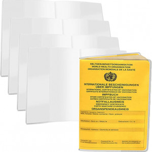 Set de 4 coperti pentru pasaport/carnet Mizijia, PVC, transparent, 96 x 135 mm - Img 1