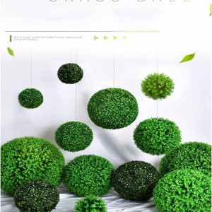 Set de 4 decoratiuni tip tufis Uyoyous, plastic, verde, 23/48 cm - Img 6