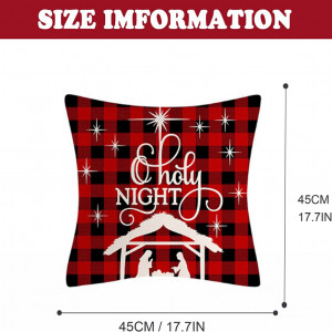 Set de 4 fete de perna pentru Craciun QETRABONE, multicolor, bumbac, 45 x 45 cm - Img 7