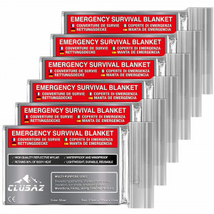 Set de 4 folii termice pentru prim-ajutor CLUSAZ, aluminiu, argintiu, 160 x 210 cm - Img 1