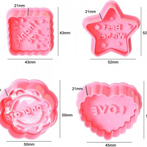 Set de 4 forme de prajituri Bavooty, plastic, roz - Img 7