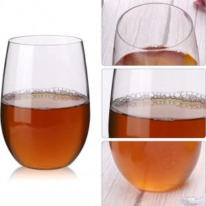 Set de 4 pahare de vin Wisolt, plastic, transparent, 450 ml, 8,5 x 11,5 x 9,5 cm - Img 6