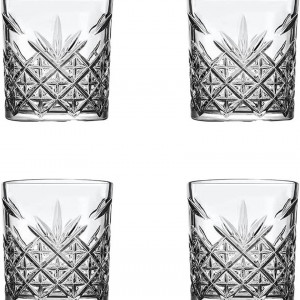 Set de 4 pahare de whisky SkySnow, sticla, transparent, 8,5 x 9 cm , 340 ml