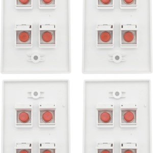 Set de 4 panouri cu 4 porturi pentru fibra optica cu adaptor FC SMF/MMF 10Gtek, plastic, alb/portocaliu