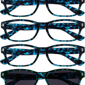Set de 4 perechi de ochelari de vedere Opulize, albastru/negru, marimea 1.5