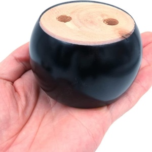 Set de 4 picioare pentru mobilier Shiwaki, lemn masiv, negru/natur, 8,5 x 6,5 x 5 cm