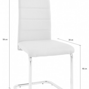 Set de 4 scaune ADORA din piele sintetica - gri/crom - Img 3