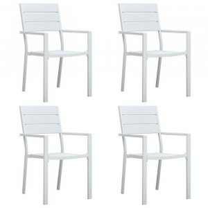 Set de 4 scaune de gradina Kempson, alb, 88,5 x 62 x 55,5 cm