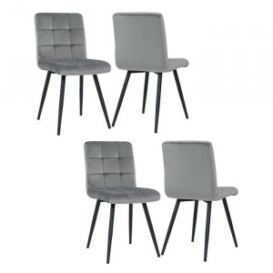 Set de 4 scaune Furst, lemn, gri, 84,5 x 43 x 41 cm - Img 2