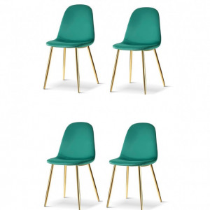 Set de 4 scaune Gaviota, verde/ auriu, 88 x 53 x 44 cm - Img 1