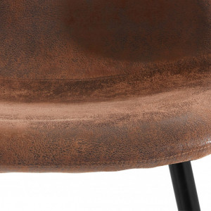 Set de 4 scaune Miller, tesatura/metal/decor stejar, maro antichizat, 44x52x87 cm - Img 4