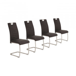 Set de 4 scaune tapitate Fenton, metal, 98 x 43 x 59 cm - Img 1