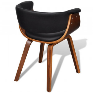 Set de 4 scaune, tapitate, maro/negru, 72 x 59,5 x 51 cm - Img 2
