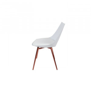 Set de 4 scaune tapitate Rico, alb/ cupru, 78 x 47 x 56 cm - Img 3