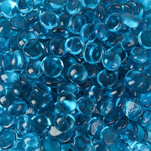 Set de 420 pietre decorative Hakacc, sticla, albastru deschis, 1,5-2 cm