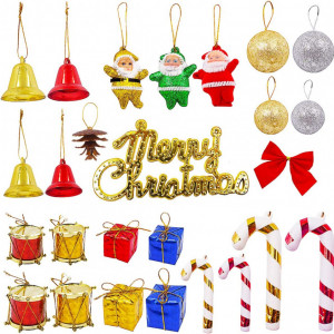Set de 43 ornamente pentru brad YUESEN, plastic, multicolor