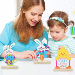 Set de 5 jucarii pentru copii Hakotom, lemn, multicolor, 14,6/15 cm