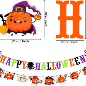 Set de 5 decoratiuni pentru Halloween Qpout, carton, multicolor - Img 7