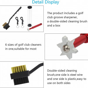 Set de 5 ustensile pentru curatarea accesoriilor de golf CHIFOOM, metal, negru/rosu
