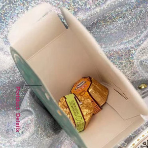 Set de 50 cutii pentru bomboane JinSu, carton, alb/roz/auriu, 10,5 x 12,5 x 5 cm - Img 2