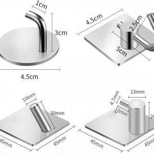 Set de 6 carlige autoadezive WEIDU, negri, 4.5 cm - Img 2