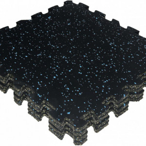 Set de 6 covorase interconectate Nisorpa, cauciuc, negru/albastru, 48,5 x 48,5 cm - Img 5