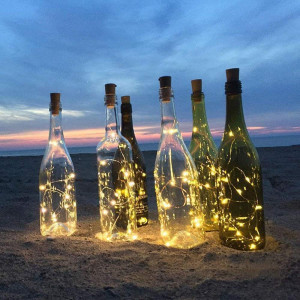 Set de 6 dopuri pentru sticle cu instalatie Brigamo, LED, alb cald