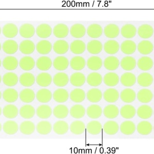 Set de 6 foi cu buline fosforescente Sourcing Map, polietilen tereftalat, verde, 10 mm