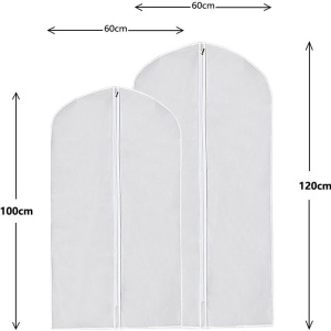 Set de 6 huse pentru haine DoGeek, PEVA, transparent, 60 x 100 cm/60 x 120 cm