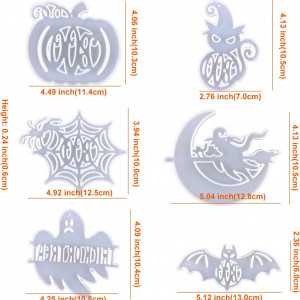 Set de 6 matrite pentru brelocuri de Halloween VERWIN, silicon, transparent - Img 4