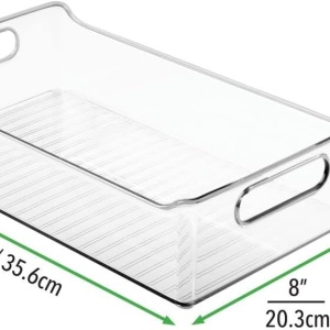 Cumpara Set de 6 organizatoare mDesign, plastic, transparent, 35,6 x 20,3 x 8,9 cm de la Chilipirul-zilei în rate, cu cardul sau plata la livrare!