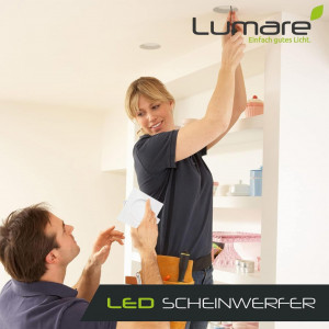 Set de 6 spoturi LED incastrabile Lumare, patrate, 6W (360 lm), 230V, alb, 11,5 cm - Img 7