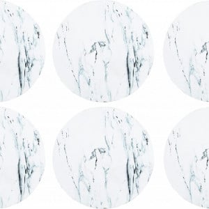 Set de 6 suporturi decorative pentru bauturi GE&BE, sticla, alb, 9 cm - Img 1