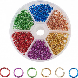 Set de 600 inele pentru bijuterii UR URLIFEHALL, metal, multicolor, 6 mm