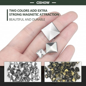 Set de 600 nituri artizanale CiShow, metal, argintiu/auriu, 8/12/15 mm