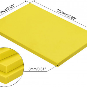 Set de 8 blocuri pentru sculptat Sourcing Map, galben, 150 x 100 x 8 mm - Img 3
