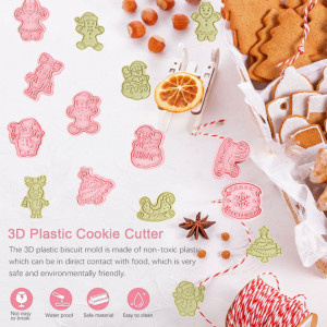 Set de 8 forme pentru biscuiti de Craciun Sunshine smile, plastic, roz - Img 4